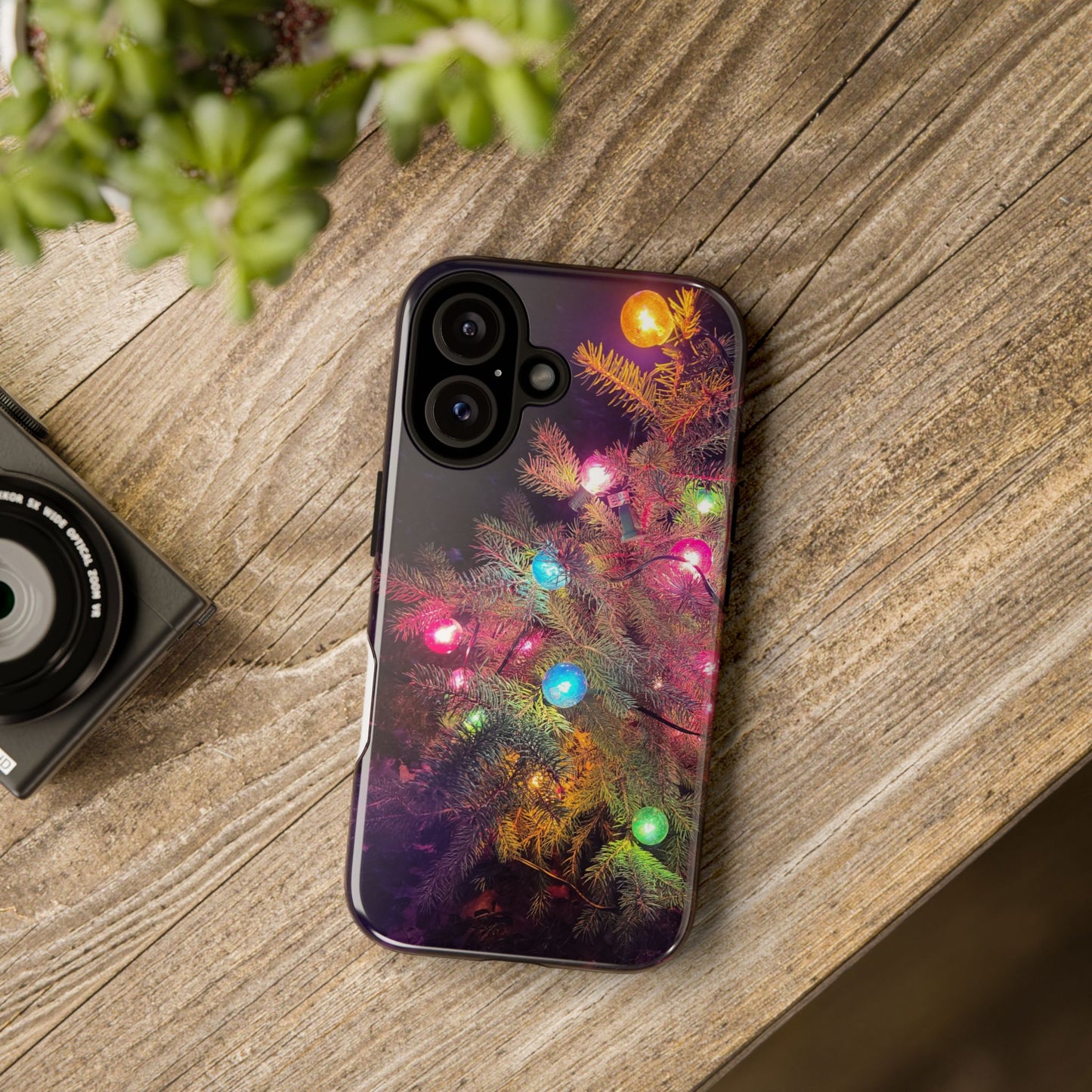 Christmas Tree with Old-Fashioned Lights Phone Case